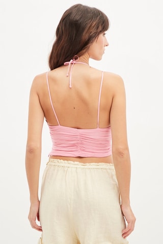 Linnen Crop Top - Roze
