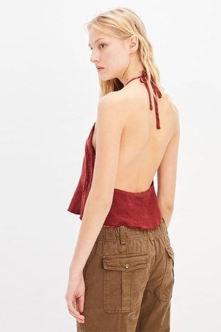 Linnen Top - Bordeauxrood