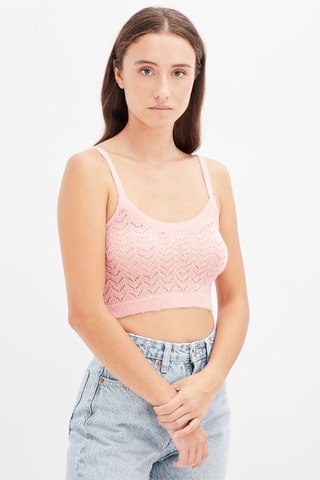 Wollen en Alpacawollen Crop Top Roze