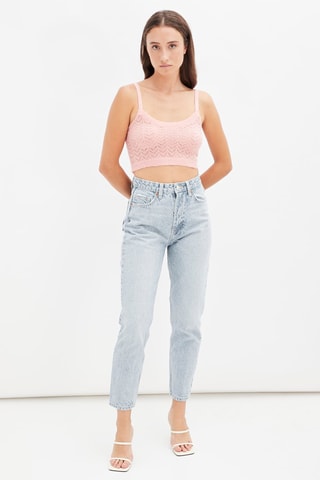 Wollen en Alpacawollen Crop Top Roze