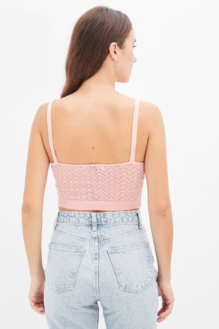 Wollen en Alpacawollen Crop Top Roze