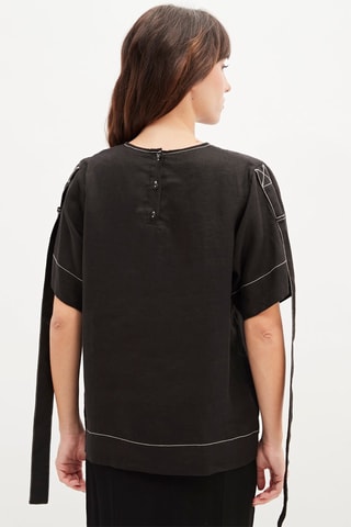 Linnen Top - Zwart