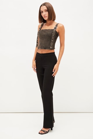 Crop Top - Donkerbruin