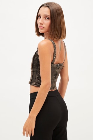 Crop Top - Donkerbruin