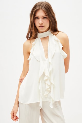 Top met Ruches - Wit