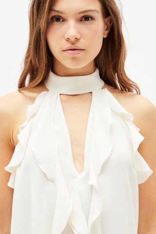 Top met Ruches - Wit