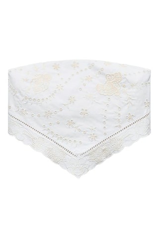 Crop top bustier met Engelse borduursels - Wit