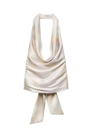 Gedrapeerde Top Beige