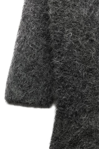 Alpacawollen asymmetrische top - Donkergrijs