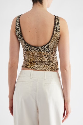 Crop top - Beige en Zwart