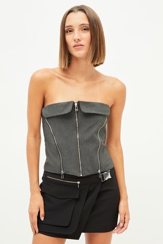 Stapless Top - Gemêleerd Grijs