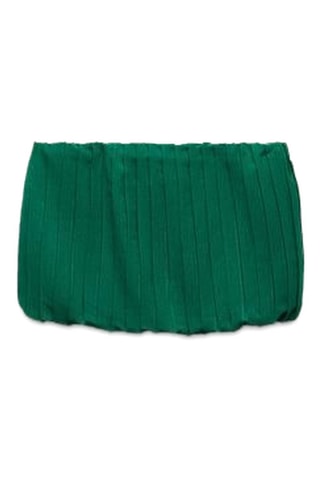 Strapless Plissétop - Donkergroen