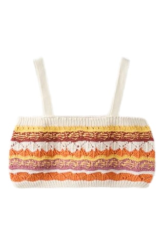 Crop Top - Oranje en Wit