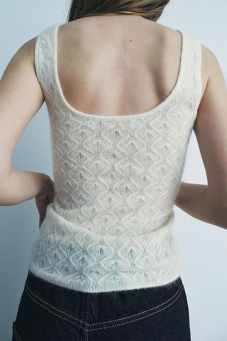 Wollen en Alpacawollen Top - Ecru