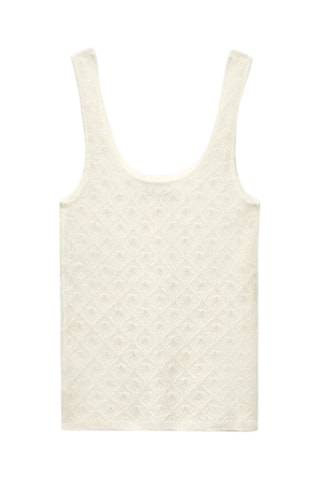 Wollen en Alpacawollen Top - Ecru