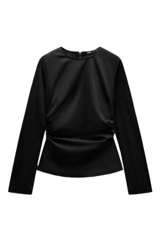 Gedrapeerde Top - Zwart