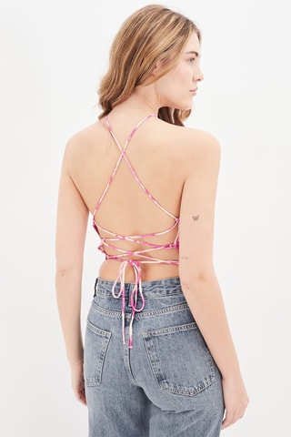 Crop top Roze en Wit