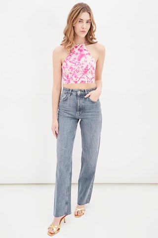 Crop top Roze en Wit