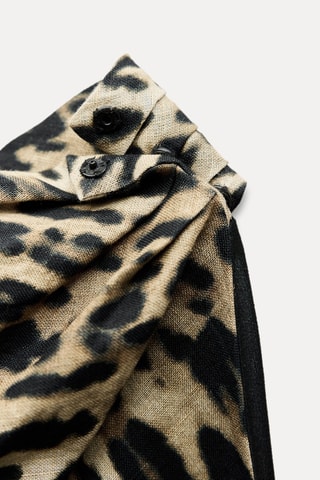 Mouwloze Korte Linnen Jurk - Beige