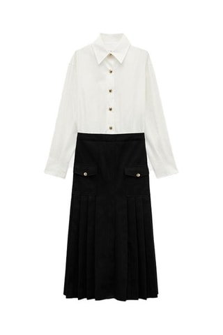 Jurk Trompe-l'œil - Zwart en Wit