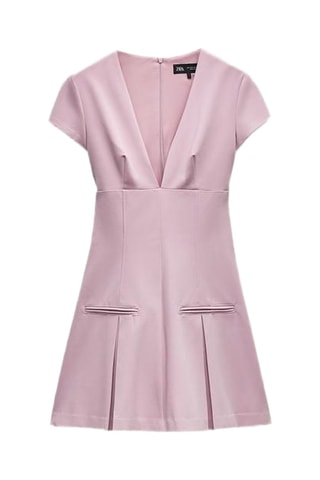 Plisséjurk - Poederroze