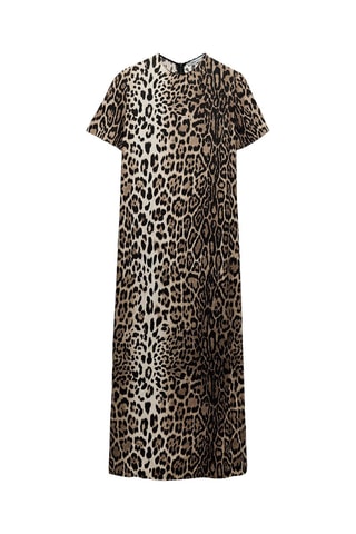 Midi-jurk - Beige en Zwart