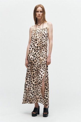 Lange jurk - Ecru en Zwart