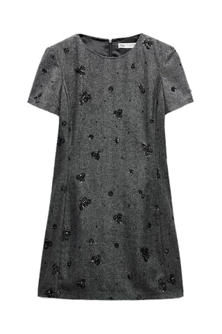 Rechte Wollen Jurk - Antraciet