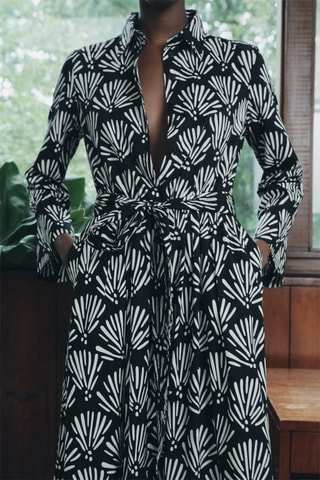 Blouse-jurk - Zwart en Wit