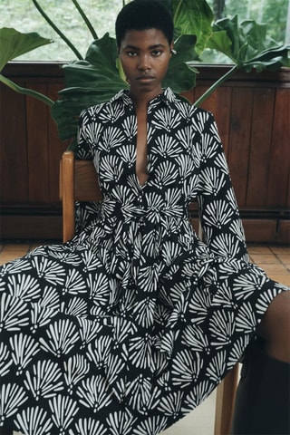 Blouse-jurk - Zwart en Wit