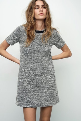 Rechte Jurk - Gemêleerd Wit