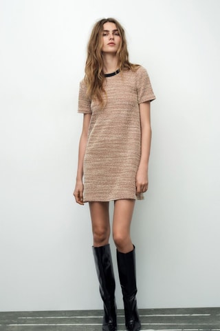 Rechte Jurk - Gemêleerd Bruin