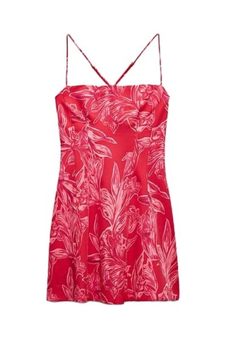 Rechte Jurk - Rood en Ecru