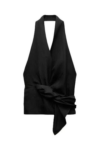 Asymmetrische Linnen Jurk - Zwart