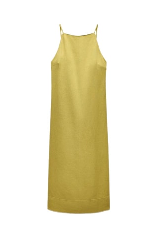 Linnen Midi-jurk - Kaki