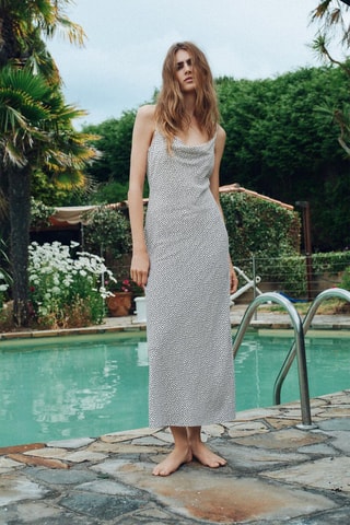 Gedrapeerde Jurk Wit en Zwart