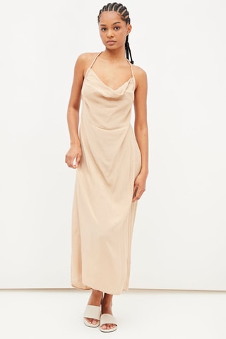 Gedrapeerde Jurk Nude