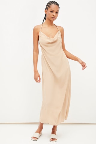 Gedrapeerde Jurk Nude