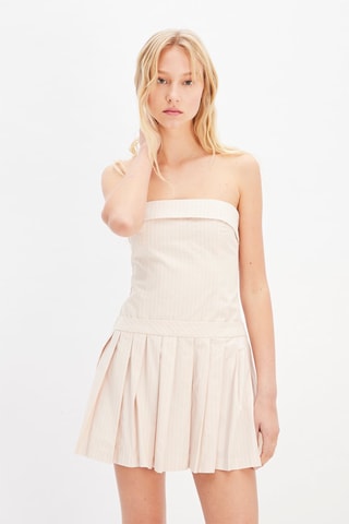 Strapless Jurk - Beige