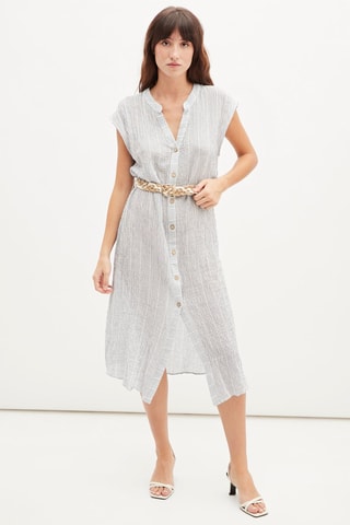 Midi-jurk - Blauw en Wit