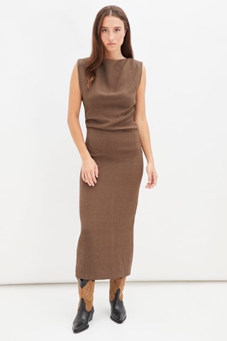Rechte Jurk Bruin