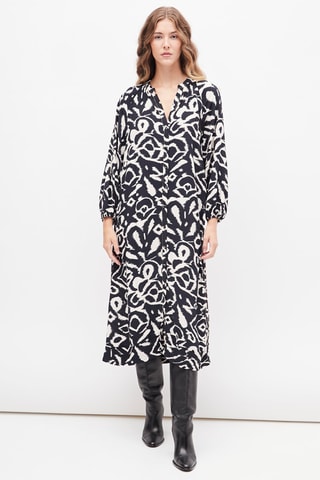 Blouse-jurk Marineblauw en Wit