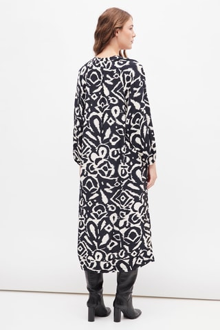 Blouse-jurk Marineblauw en Wit