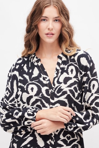 Blouse-jurk Marineblauw en Wit