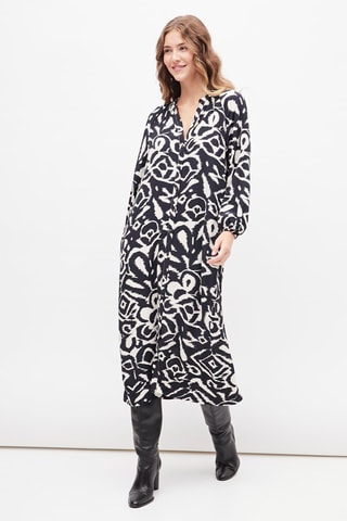 Blouse-jurk Marineblauw en Wit