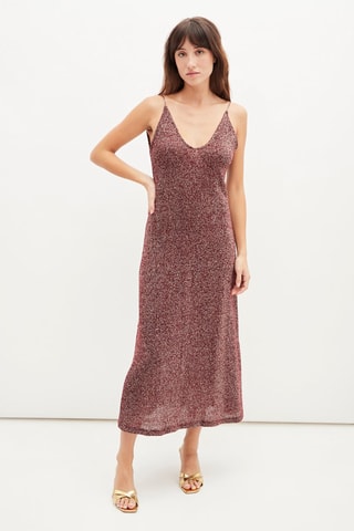 Lange jurk - Bordeauxrood