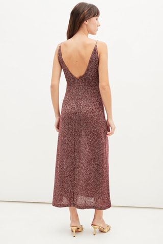 Lange jurk - Bordeauxrood