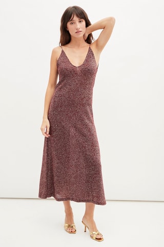 Lange jurk - Bordeauxrood