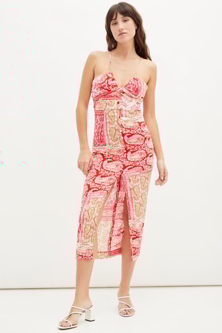 Lange Jurk - Rook en Okergeel