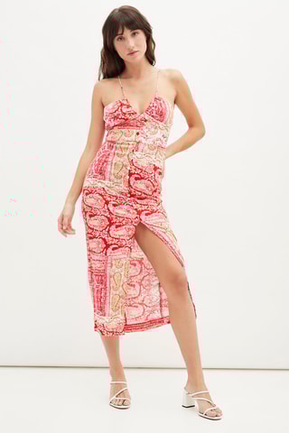 Lange Jurk - Rook en Okergeel